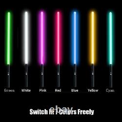 2PCS Lightsaber, 2-in-1 Light Saber Attachable 7 RGB Colors Premium Alloy Hilt 3