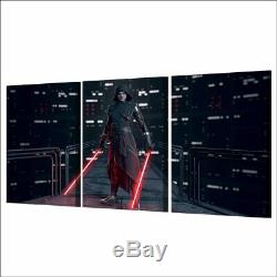 3 Panel Star Wars Character Dual Light Sabers Modern Decor Wall Art HD Print