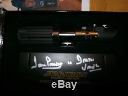 Darth Vader Master replica Star Wars Lightsaber signed Dave Prowse display case