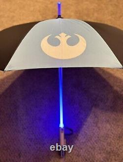 Disney Parks Star Wars Light-Up LIGHTSABER Umbrella Luke Rebel Alliance Insignia