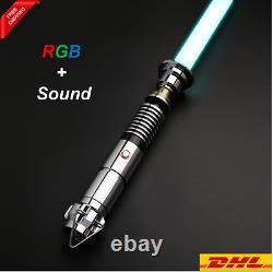 Hot Star Wars Luke Skywalker Lightsaber Silver Metal 12 Colors RGB Light Replica