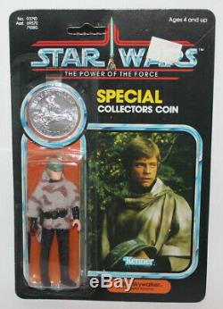 Kenner Star Wars Luke Skywalker Endor Poncho POTF Coin MOC Clear Bubble