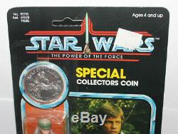 Kenner Star Wars Luke Skywalker Endor Poncho POTF Coin MOC Clear Bubble