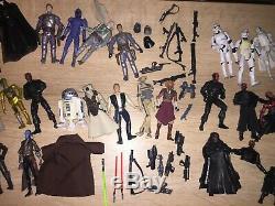 Large Star Wars Lot 3.75 lots of accessories guns light sabers