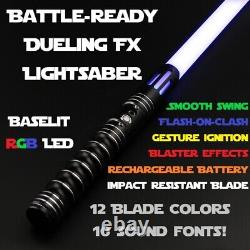 Lightsaber Battle-Ready Dueling Saber Black Handle Smooth Swing 12 Colors 10 SF