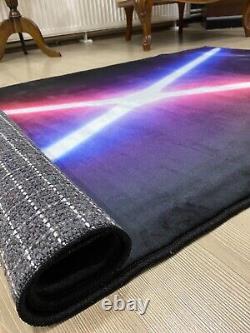 Lightsaber rug, star wars rug, movie rug, light saber print, star wars merch