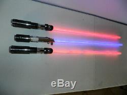 Master Replicas Star Wars Jedi Light Saber Lot of 3 Red Blue