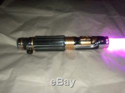 RARE Mace Windu Force FX converted purple lightsaber +flash on clash +luxeon LED