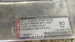 Star Wars Black Series Luke Skywalker X-Wing Pilot 40th Anniversary AFA ARCHIVAL
