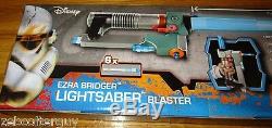 Star Wars EZRA BRIDGER LIGHTSABER BLASTER GUN Electronic 2 IN 1 Light Saber BLUE