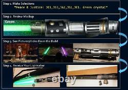 Star Wars Galaxy's Edge Custom Lightsaber + Crystal + Stand Savi's Workshop