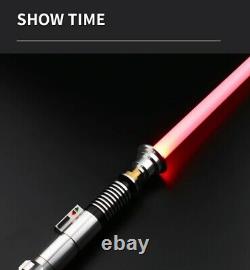 Star Wars Luke Skywalker Lightsaber RGB 12 Colors 10 Soundfont Silver Metal Hilt