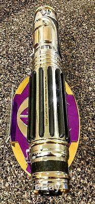 Star Wars Mace Windu Ep. III Lightsaber With Stand & Plaque Very Cool