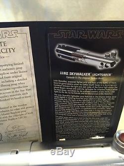 Star Wars Master Replicas Luke Skywalker Lightsaber 11 Scale Number 68 With COA