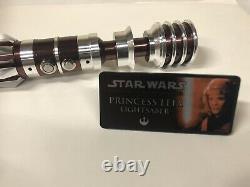 Star Wars Princess Leia Organa Solo Lightsaber Prop Replica Plaque And Stand
