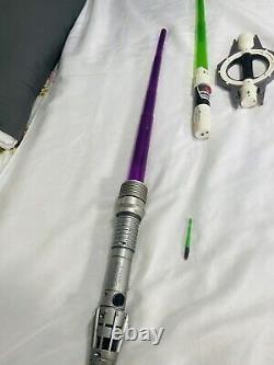 Star Wars Skywalker Light Saber Purple Blue Green of 15 Pieces Large Lot Hasbro