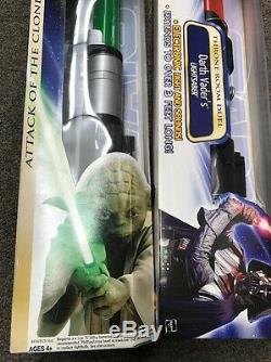Star Wars electronic lightsaber darth vader rotj MISB & Yoda Light saber