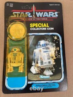 Vintage 1984 Kenner Star Wars R2-D2 / WITH POP-UP LIGHT SABER 92 Back POTF MOC