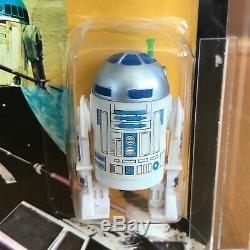 Vintage Glasslite Star Wars POTF MOC AFA50 R2-D2 Pop-Up Lightsaber variation