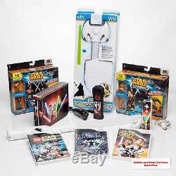 Wii Console customised STAR WARS Gift Bundle=Force/Saga/Clone/Lego/2 Lightsabers