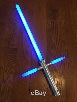 Blue Lightsaber Nouveau Comme Dans Star Wars Cross Guard Light Up Led Épée Avec Son