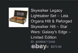 Dans Hand Skywalker Legacy Lightsaber Set Leia Organa Hilt & Reforged Skywalker