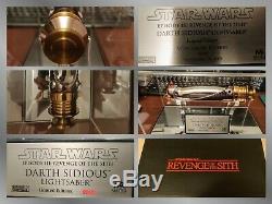 Master Replicas Star Wars Darth Sidious 11 Échelle Lightsaber Limited Edition Coa
