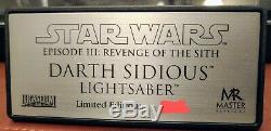 Master Replicas Star Wars Darth Sidious 11 Échelle Lightsaber Limited Edition Coa
