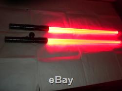 Rare Darth Maul Style Rouge Double Sabre Laser Staff Nouveau Dueling Fx 32 Pouces Lames