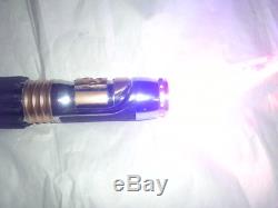 Rare Mace Windu Force Fx Converti Violet Sabre Laser + Flash Sur Choc + Luxeon Led