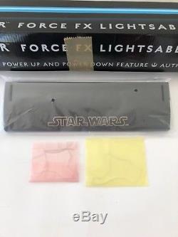 Rare Star Wars Luke Skywalker Force Fx Sabre Laser Sw-220 Avec Support Bleu
