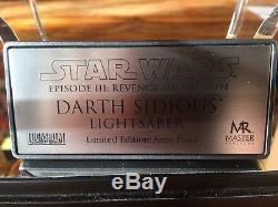 Répliques De Maîtres Darth Sidious Lightsaber Rare Artist Proof Star Wars