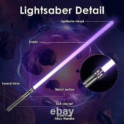 Sabre laser Lischwert LightSabers, RVB 15 couleurs, 12 modes sonores, poignée en métal