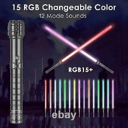 Sabre laser Lischwert LightSabers, RVB 15 couleurs, 12 modes sonores, poignée en métal