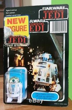 Star Wars 1983 Kenner R2-d2 Pop-up Light Saber. Tri-logo. Carte Non Perforée. Afa