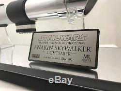 Star Wars Anakin Skywalker Sabre Laser Prop Et Maître Répliques Le Display, Coa