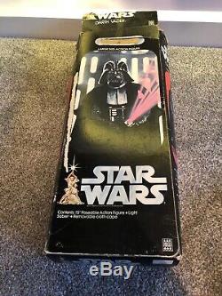 Star Wars Darth Vader De Kenner 1977 15 Figurine Articulée, Boîtier De Lumière, Sabre