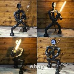 Star Wars Jedi Knight, Lightsaber, Robot, Lampe De Table, Steampunk, Rétro, Art
