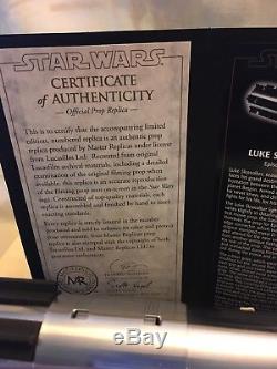 Star Wars Master Replicas Luke Skywalker Lightsaber 11 Numéro D'échelle 68 Avec Coa