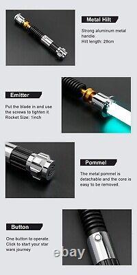 Star Wars Obi Wan Kenobi Réplique métallique de poignée de sabre laser de duel intense