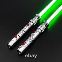 Traduisez ce titre en français : Sabre laser à LED en métal avec lumière clignotante et son, jouet, 2 pièces.